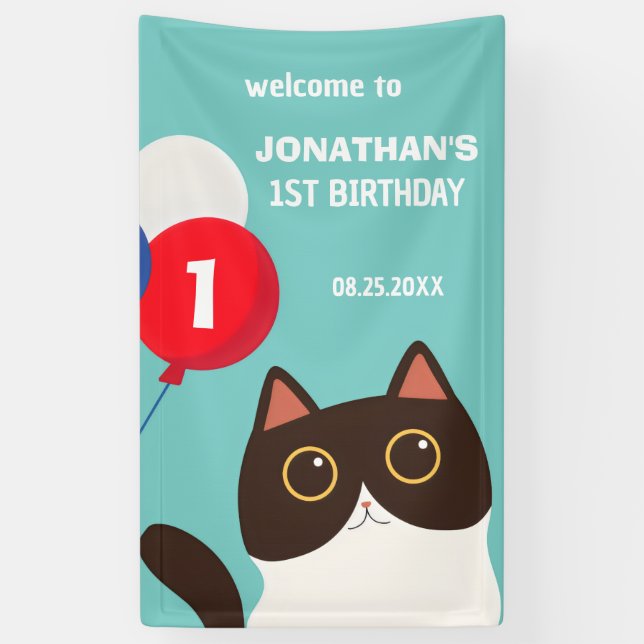 Lona Bienvenida a los niños con globos aerostáticos de  (Vertical)