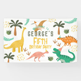 Lona Bienvenida a los niños de T-Rex de dinosaurios Cut