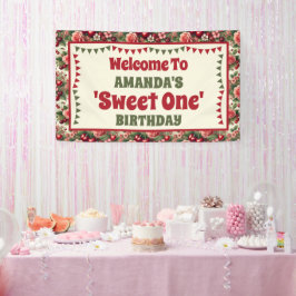 Lona Bienvenida a los primeros cumpleaños de la cereza 