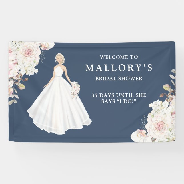 Lona Bienvenida a novia en Boda con ducha de novia (Horizontal)