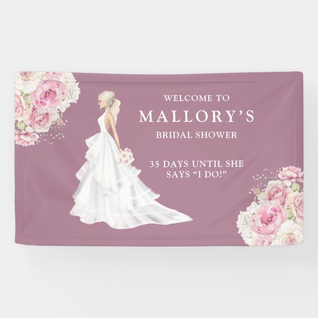 Lona Bienvenida a novia en Boda con ducha de novia (Horizontal)