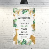 Bienvenida a Safari 2do Cumpleaños Verde Oro