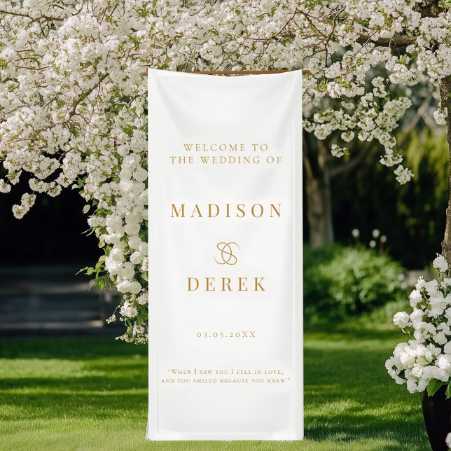 Lona BIENVENIDA A Simpel Elegant Wedding (Simpel Elegant Wedding WELCOME Banner with your nameas and date.)