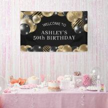 Bienvenida al 50 cumpleaños Black Gold