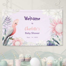 Bienvenida al Baby Shower de Acuarela Lavanda Capr