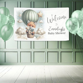Lona Bienvenida al Baby Shower de Aventura de Zorro y O