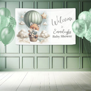 Lona Bienvenida al Baby Shower de Aventura de Zorro y O