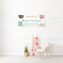 Bienvenida al Baby Shower de Donut de Acuarela Dul