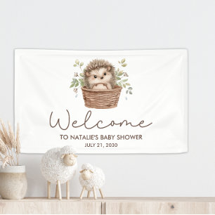 Lona Bienvenida al baby shower del adorable erizo