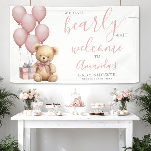 Lona Bienvenida al Baby Shower del Osito de Peluche Ros
