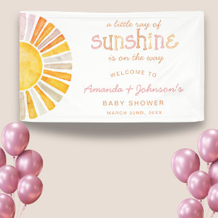 Lona Bienvenida al baby shower Pequeño Rayo de Sol