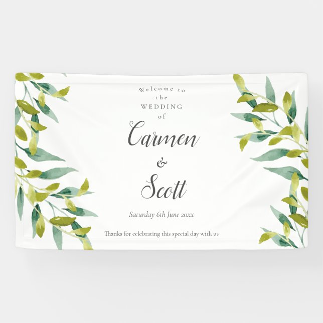 Lona Bienvenida al Boda del Country Garden Eucalyptus G (Horizontal)
