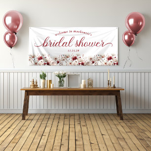 Lona Bienvenida al Bridal Shower de flores silvestres d