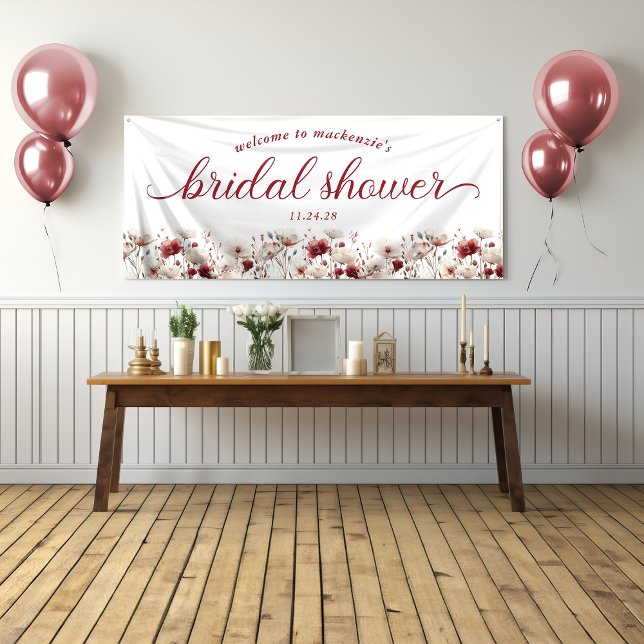 Lona Bienvenida al Bridal Shower de flores silvestres d (Subido por el creador)