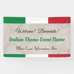 Lona Bienvenida al evento de tema italiano