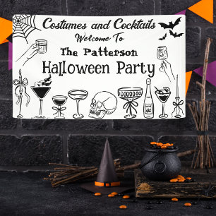 Lona Bienvenida al Fiesta de cócteles de Halloween, div