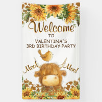 Bienvenida al Fiesta Moo de Cute Highland Cow Sunf