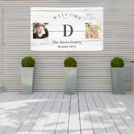 Lona Bienvenida al monograma de la foto del personaliza