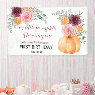 Lona Bienvenida al primer cumpleaños de la pequeña cala