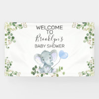 Bienvenida Baby Shower a la familia de elefantes d