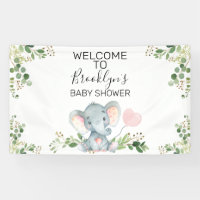 Bienvenida Baby Shower a la familia de elefantes d