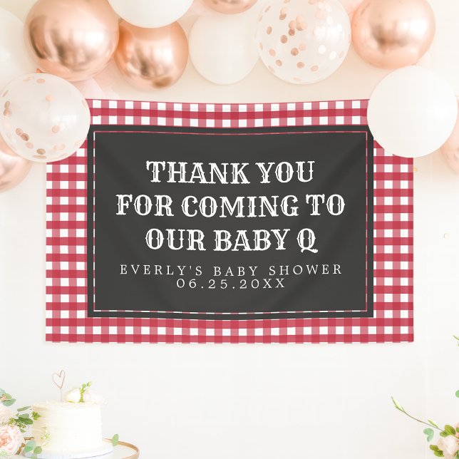 Lona Bienvenida Baby Shower de Baby Q Red Plaid (Subido por el creador)
