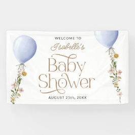 Lona Bienvenida Baby Shower de Blue Balloon Wilflower