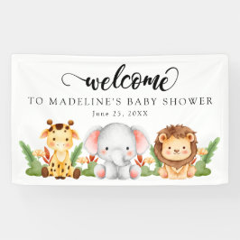 Lona Bienvenida Baby Shower de Jungle Safari