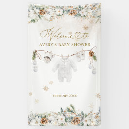 Lona Bienvenida Baby Shower de la línea de ropa fría ex