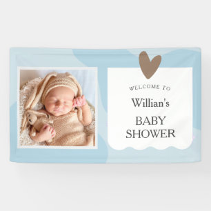 Lona Bienvenida Baby Shower de Light Blue Star Photo