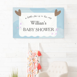 Lona Bienvenida Baby Shower de Light Blue Twinkle Star