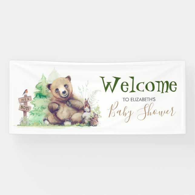 Lona Bienvenida Baby Shower de Little Bear (Horizontal)