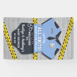 Lona Bienvenida Baby Shower de oficial de policía