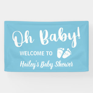 Lona Bienvenida Baby Shower Oh Baby Boy Blue