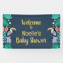 Lona ¡Bienvenida! Baby Shower Tropical Toucan Bird