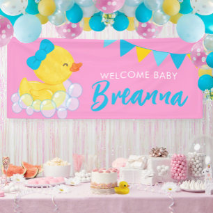 Lona Bienvenida Bebé Gran Chica Duque de goma Baby Show