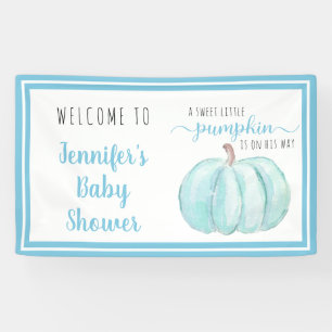 Lona Bienvenida Blue Sweet Little Pumpkin Baby Shower