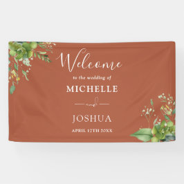 Lona Bienvenida Boda de Verenergia Floral Terracotta