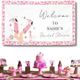 Lona Bienvenida Botas de Vaquero y Bridal Shower Burbuj