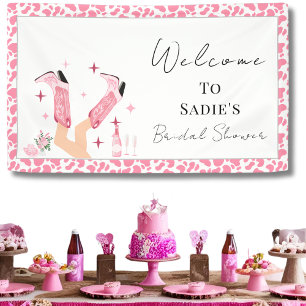 Lona Bienvenida Botas de Vaquero y Bridal Shower Burbuj