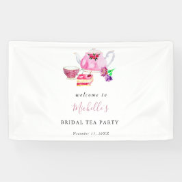 Lona Bienvenida Bridal Shower Tea Fiesta color de agua 