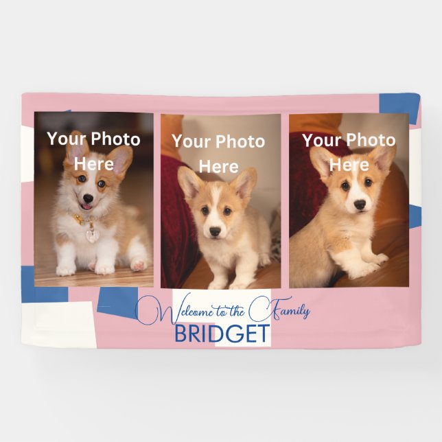 Lona Bienvenida Casa Nueva Cachorra, Ducha De Cachorro (Horizontal)