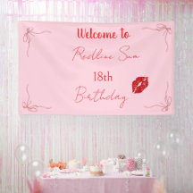 Bienvenida Cumpleaños Lazo Rosa Sassy Manuscrito