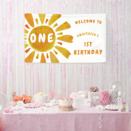 Lona bienvenida cumpleaños sol