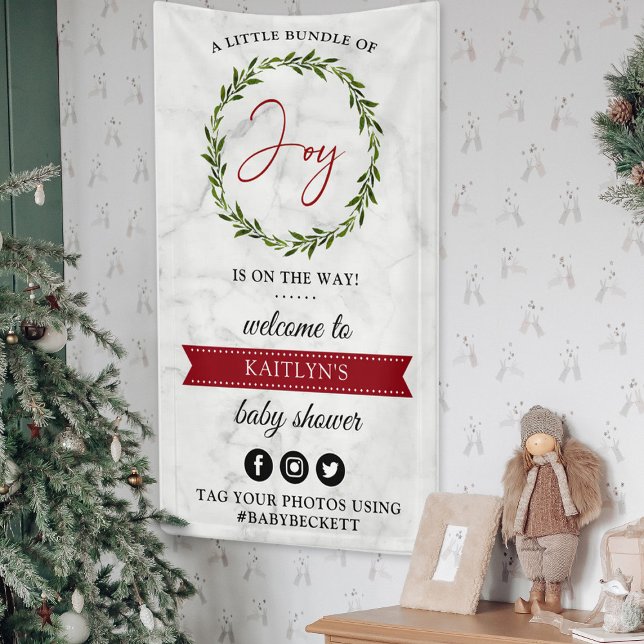 Lona Bienvenida De Baby Shower A Pequeños Navidades De  (Subido por el creador)