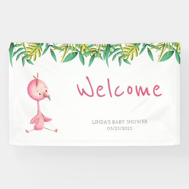 Lona Bienvenida de Baby Shower de Cute Pink (Horizontal)