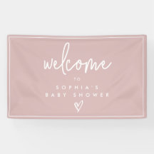 Bienvenida de Baby Shower del Dusty Pink Minimalis