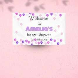 Lona Bienvenida de Baby Shower en globo bonito