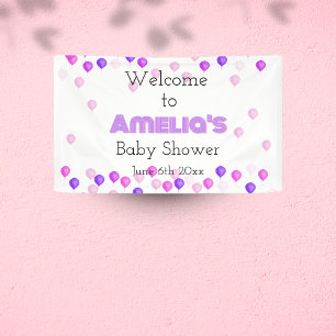 Lona Bienvenida de Baby Shower en globo bonito