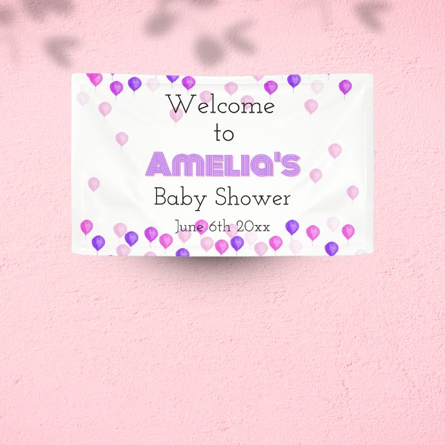 Lona Bienvenida de Baby Shower en globo bonito (Subido por el creador)